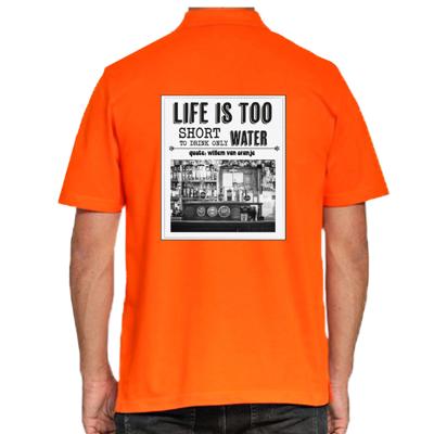Koningsdag polo voor heren - vintage poster - oranje - oranje feestkleding