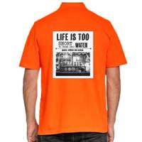 Koningsdag polo voor heren - vintage poster - oranje - oranje feestkleding
