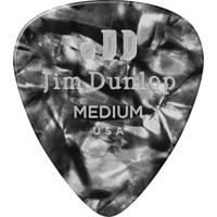 Dunlop 483P02MD Celluloid Shell Pick perloid zwart medium plectrum set 12 stuks - thumbnail