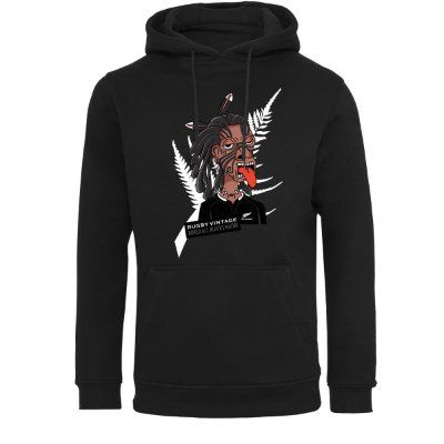 Rugby Vintage - Nieuw-Zeeland All Blacks 'Bored' Maori Hoodie - Zwart