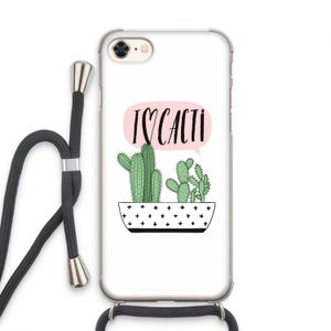 I love cacti: iPhone 7 Transparant Hoesje met koord