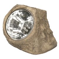 Tuinlampje Solar nepsteen lichtgrijs - LED licht tuin spotjes - lichtgevende stenen 11 x 12 cm