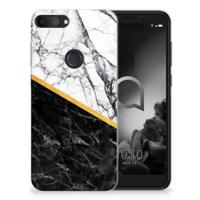 Alcatel 1S (2019) | TPU | Siliconen hoesje | Marmer Wit Zwart - Origineel Cadeau Man
