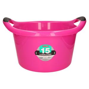 Plastic Forte Afwasbak - 15L - roze - 42 x 40 x 25 cm - met handvatten - teiltje