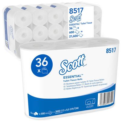 Toiletpapier scott essential 2laags 600 vel wit