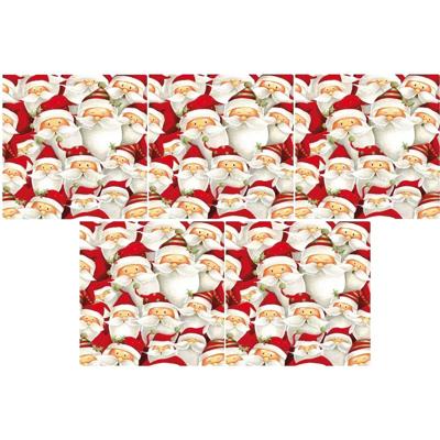 Ambiente Kerstservetten - 100x - kerstman - rood - 33 x 33 cm