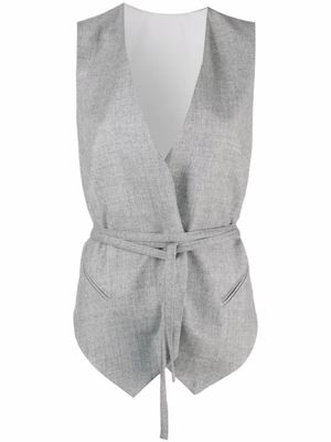 Brunello Cucinelli veston à taille ceinturée - Gris