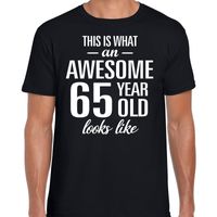 Awesome 65 year / 65 jaar cadeau t-shirt zwart heren - thumbnail