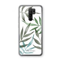 Tropical watercolor leaves: Xiaomi Redmi 9 Transparant Hoesje