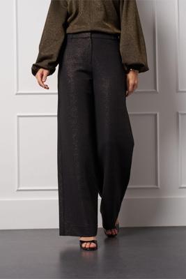 Studio Anneloes Lexie Sparkle Waffle Trousers 13338 Broek 9002 Black/gold