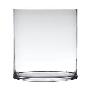 Hakbijl Glass Bloemenvaas - cilinder vorm - glas - transparant - D25 x H30 cm