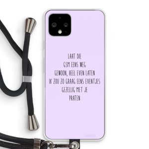 GSM: Pixel 4 Transparant Hoesje met koord