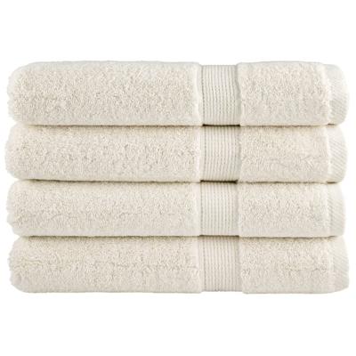 VidaXL Handdoeken solund 4 st 600 g/m² 100x200 cm crèmekleurig