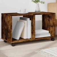 Rolkast 72x33x42,5 cm bewerkt hout gerookt eikenkleurig