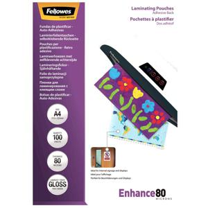 Fellowes lamineerhoes Enhance80 zelfklevend ft A4, 160 micron (2 x 80 micron), pak van 100 stuks