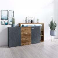 Home365 Dressoir Bologna - Vuren / Antraciet