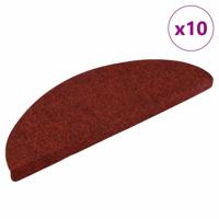 VidaXL Trapmatten zelfklevend 10 st 56x17x3 cm naaldvilt rood