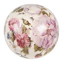 Clayre & Eef Decoratie Ø 9x8 cm Roze Beige Keramiek Rond Bloemen