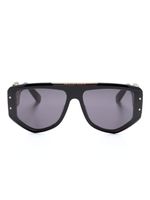 Philipp Plein lunettes de soleil oversize à plaque logo - Noir