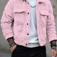 Bon&Bon Homme Herren Winterjacke - Grüne Strickjacke mit Knöpfen Pink / S