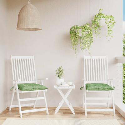 VidaXL Stoelkussens 2 st bladpatroon 50x50x7 cm stof