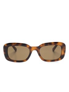 Saint Laurent Eyewear lunettes de soleil rectangulaires à effet écailles de tortue - Marron