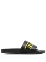 Off-White claquettes en cuir à logo imprimé - Noir Off-White claquettes en cuir à logo imprimé - Noir