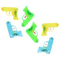 Grafix Waterpistooltje/waterpistool - 6x - klein model - 11 cm - geel/groen/blauw - thumbnail