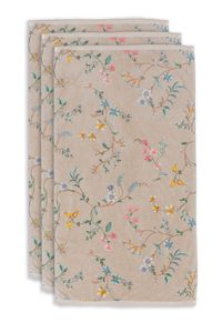 Pip Studio Badhanddoek Set/3 Les Fleurs Khaki 55x100 cm