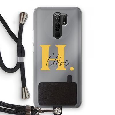 Amber Script: Xiaomi Redmi 9 Transparant Hoesje met koord