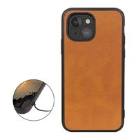 Casecentive Shockproof Leren back case iPhone 13 Mini bruin - 8720153794466