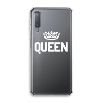 Queen zwart: Samsung Galaxy A7 (2018) Transparant Hoesje