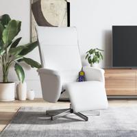 Massagestoel verstelbaar met voetensteun kunstleer wit