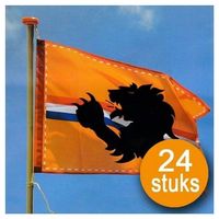 Oranje Versiering 24 stuks Oranje Vlag 60 x 90 cm EK/WK Voetbal Holland met leeuw - thumbnail