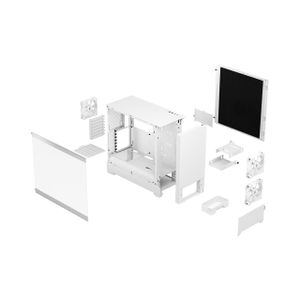 Fractal Design Pop Silent White TG Clear Tint tower behuizing 2x USB-A 3.2 (5 Gbit/s), 2x Audio, Window-kit