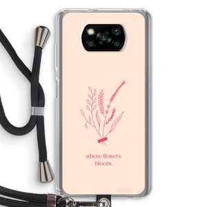 Where flowers bloom: Xiaomi Poco X3 Pro Transparant Hoesje met koord