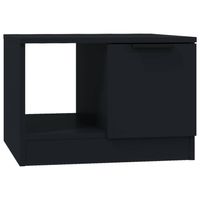 The Living Store Salontafel - Zwart - 50 x 50 x 36 cm - Bewerkt hout - thumbnail