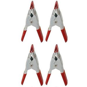 4x Mini zeilklemmen/zeilclips van metaal 5 cm