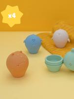 Siliconen badspeeltjes met sproeiers BADABULLE meerkleurig