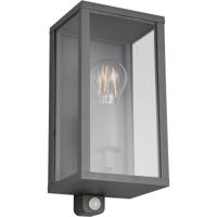 LED Buitenlamp Wandlamp met Bewegingssensor en E27 Fitting - Antraciet