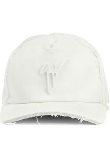 Giuseppe Zanotti casquette à plaque logo - Blanc