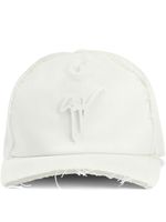 Giuseppe Zanotti casquette à plaque logo - Blanc