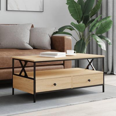 Salontafel 100x51x45 cm bewerkt hout sonoma eikenkleurig