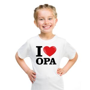 Wit I love Opa t-shirt kinderen