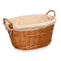 Rieten opberg mand - gevlochten riet - bruin - 60 x 48 x 35 cm - met hengsels