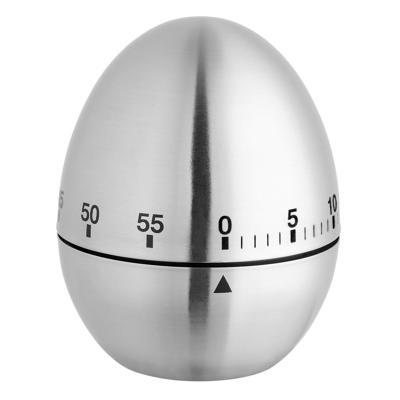 TFA Keuken Timer - ei vorm - mechanische wekker - zilver - RVS - 60 minuten - kookwekker