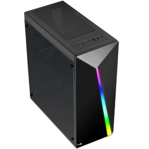 Aerocool Shard tower behuizing 2x USB-A 2.0, USB-A 3.2 (5 Gbit/s), 2x Audio, Window-kit