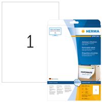 Etiket HERMA 10021 210x297mm A4 verwijderbaar wit 25stuks - thumbnail