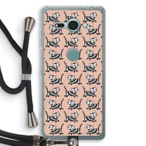 Zwarte poes: Sony Xperia XZ2 Compact Transparant Hoesje met koord