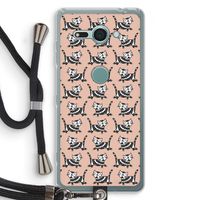 Zwarte poes: Sony Xperia XZ2 Compact Transparant Hoesje met koord